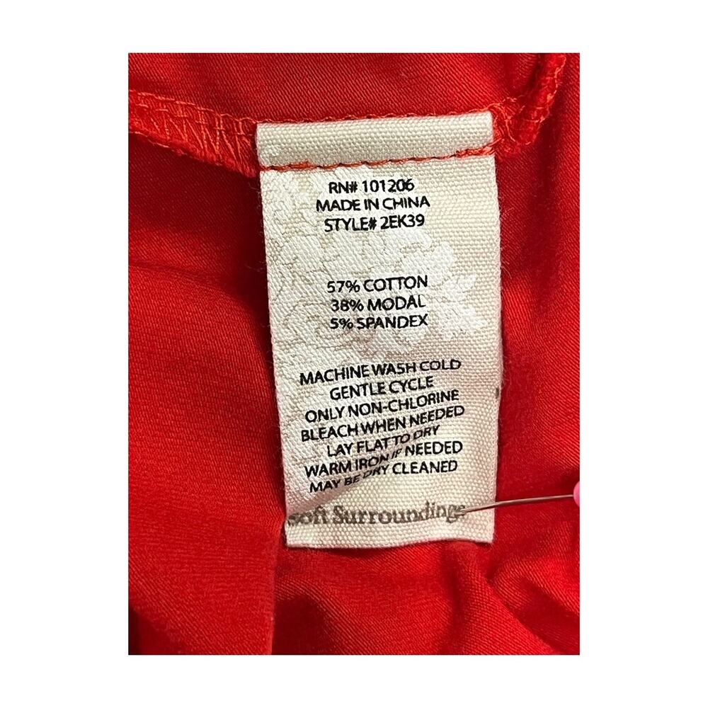 Soft Surroundings Dress Womens Medium Red V Neck Asymmetrical Hem Casual Flowy - Picture 6 of 8
